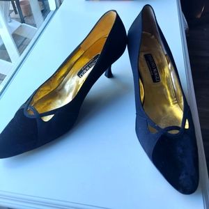 Bruno Magli Kitten Heel Vintage Black Pumps Size 10